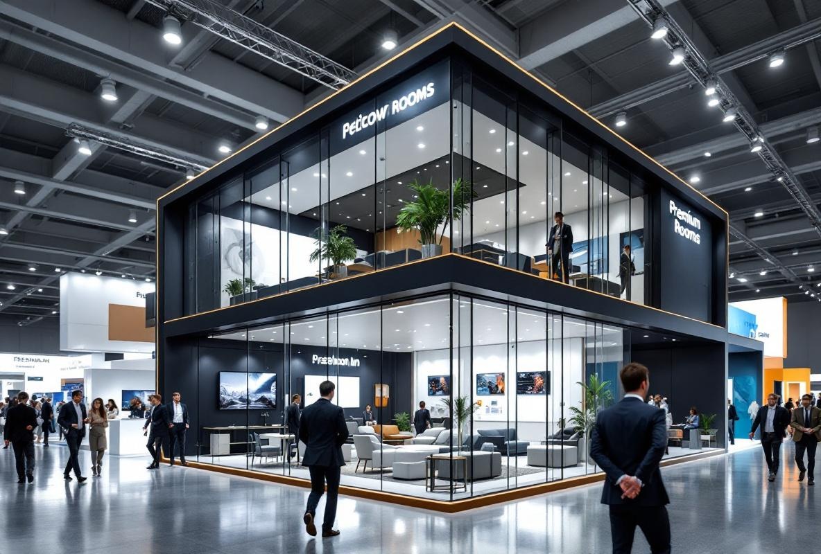 Premium double-deck corporate exhibition booth